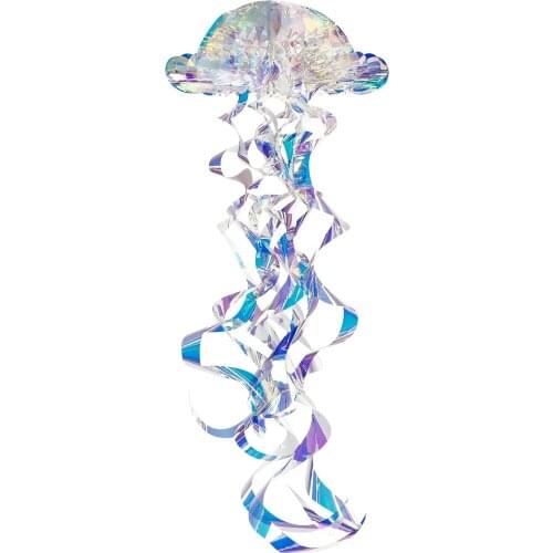 2Pcs Colorful Jellyfish Honeycomb Swirl Under The Sea Mermaid Party Decorations Hanging Ocean Wedding Baby Shower