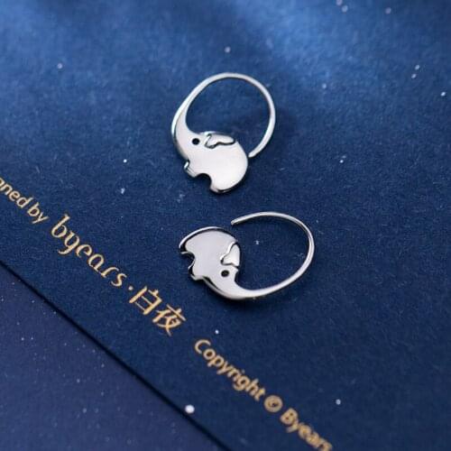 21mm 1pair Real. 925 Sterling Silver fine jewelry Elephant Animal Zoo stud Earrings GTLE2823