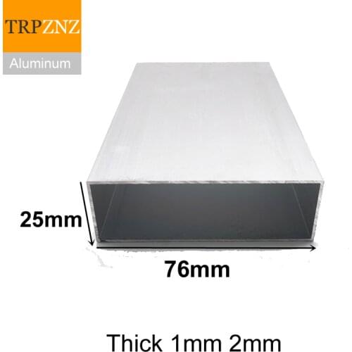 25x76mm,thick 1mm2mm,Rectangular aluminum tube profile,6063 Aluminum square pipe,Aluminum profile for decoration