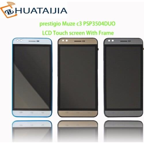 5" LCD Display + Touch screen For prestigio Muze c3 PSP3504 PSP3504DUO digitizer panel sensor lens glass Assembly FREE SHIPPING