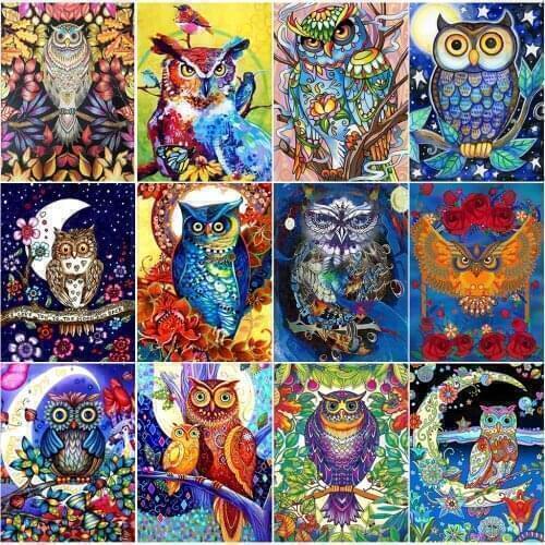 Diamond Painting Cartoon Animals Owl Full Square Drill Embroidery Rhinestone Mosaic Cross Stitch Handcraft Enthusiast Home Decor