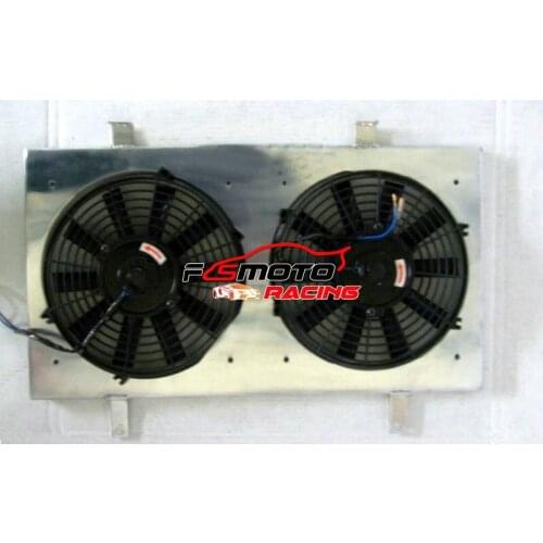 Aluminum Radiator Shroud+FANS For Nissan Silvia S14 S15 SR20 SR20DET 200SX 240SX 2.0L Turbo 1994-2002 200/240 SX