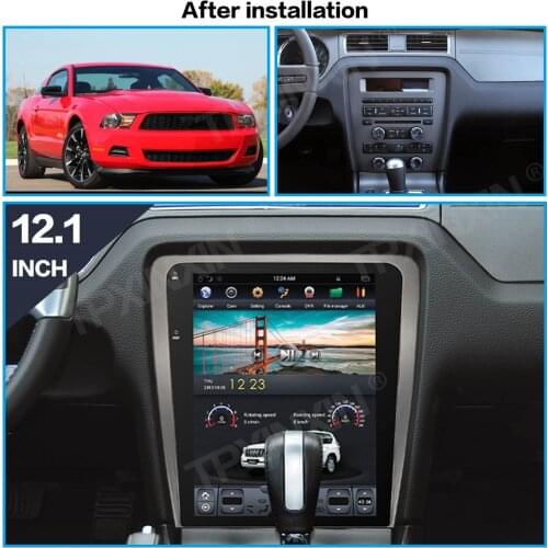 Android 9.0 For Ford Mustang 2010-2014 Sliver Colour Vertical Screen Car GPS Navigation Stereo Head Unit Multimedia Player Radio