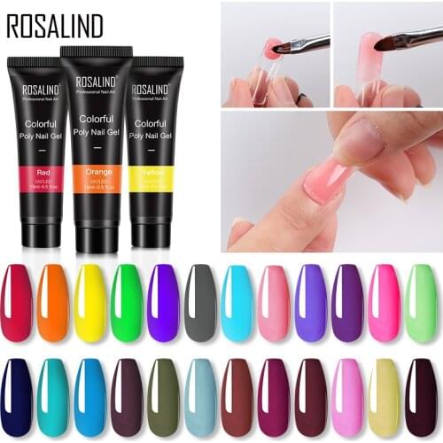 ROSALIND Shiny Poly Nail Gel Builder Gel Nails Art Design Semi Permanent UV Gel All For Manicure Glitter Polish Nail Extension