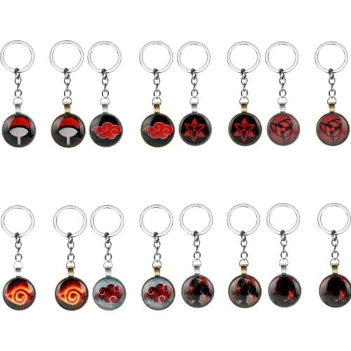 Anime Sharingan Keychain Accessories Time Gem Crystal Key Ring Fashion Key Chain for Women Ladies