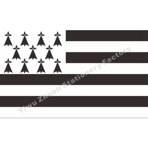 Brittany Flag 150X90cm (3x5FT) 120g 100D Polyester Double Stitched High Quality Banner Ensign Free Shipping
