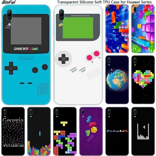 Hot Classic Games Tetris Soft Silicone Phone Case for Huawei Mate 10 20 Lite Pro Enjoy 9S Y9 Y7 Y6 Y5 2019 2018 Pro 2017 Fashion