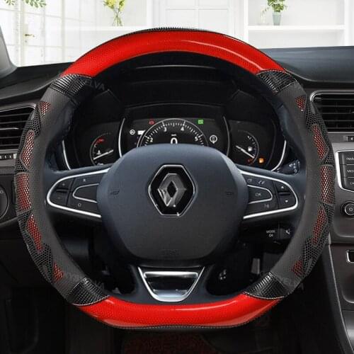 Carbon Fiber Car Steering-wheels Cover for Renault Clio Fluence Megane Laguna Talisman Captur Kadjar Kaptur Koleos Scenic Espace