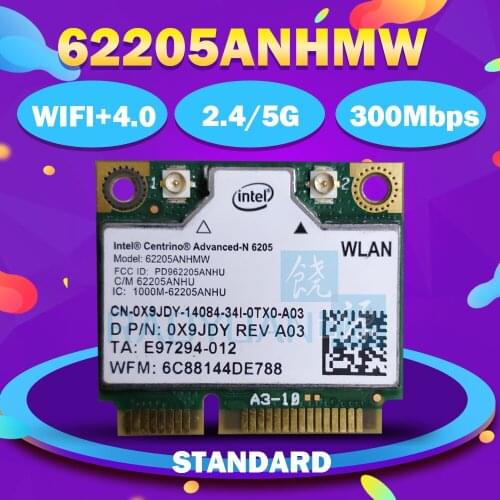 Dual Band Wireless-N6205 6205AN 62205ANHMW Half Mini PCI-e WLAN Wireless Wifi Card D/PN:X9JDYfor dell