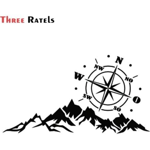 FD504 High Quality Personality Car Sticker Compass Navigate Mountain Offroad PVC Decal No Fading Sunscreen Waterproof
