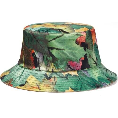 Camouflage Dead Leaves Street Fashion Fisherman Bucket Hat Hats Beanie Holiday Two Sided Double Faced Outdoor Sunday Casual
