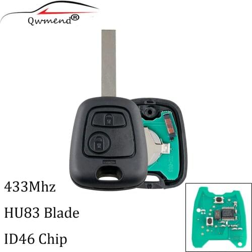 For Peugeot Key ASK 2 Buttons Car Remote Key for Peugeot 207 307 Smart Car Key PCF7961 Chip HU83 Blade Original Keys