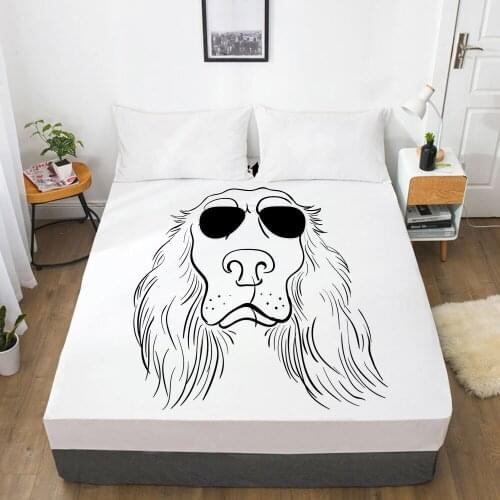 Mattress Cover Fitted Sheet With Elastic Band Bed Sheets Bedding Linens Queen King Size Bedsheet 90/150/160X200CM White Lion