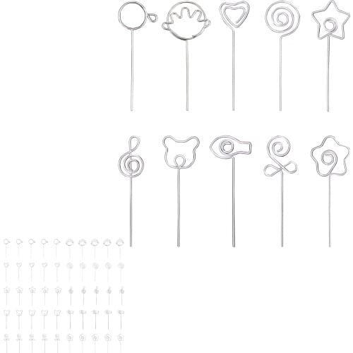 Lot 50pcs DIY craft metal 4" wire memo photo clip holder,clay&cake accessories,anti-rust shiny chrome plated, length 10.2CM