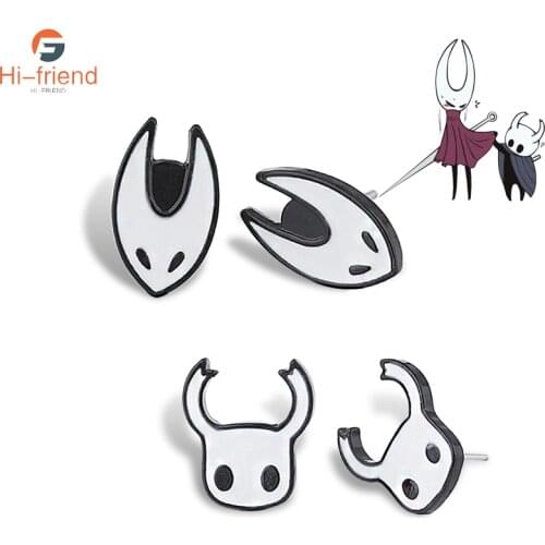 Game Hollow Knight Cute Earrings Horns Shape Cartoon Protagonist Ear Studs for Women Men Gift Party Decoration