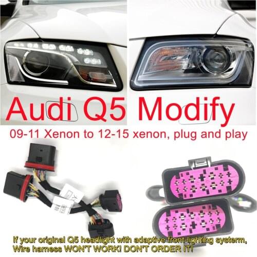 CZMOD Car Headlight Modification Upgrade Special Transfer Wire Adapter Harness Cable For Audi Q5 From 09-11 Xenon To 12-15 Xenon