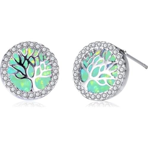 Fashion Elegant Life Tree stud Earrings Glamour Bride Wedding Party Earrings Jewelry Gift for girl best gift