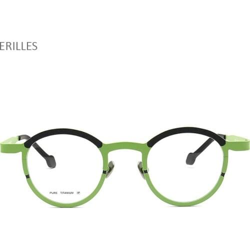 Fashion Retro Eyeglasses Small Round Pure Titanium Glasses Frame Men Ultralight Eyeglasses Myopia Reading Eyewear Oculos De Grau