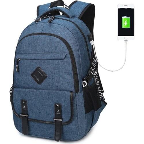 New Arrivals Men Backpack External USB charging Laptop Backpack Large Capacity Casual Style Bag Water Repellent Backpack