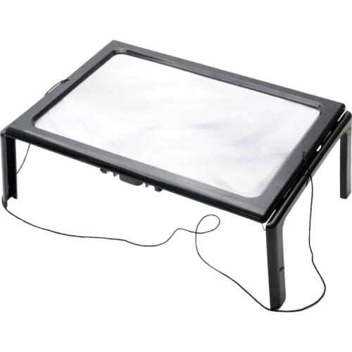 Desktop Magnifier 3X Dual Purpose Magnifying Glass Hanging LED Lights Big Vision Standing A4 Bracket Reading Magnifier