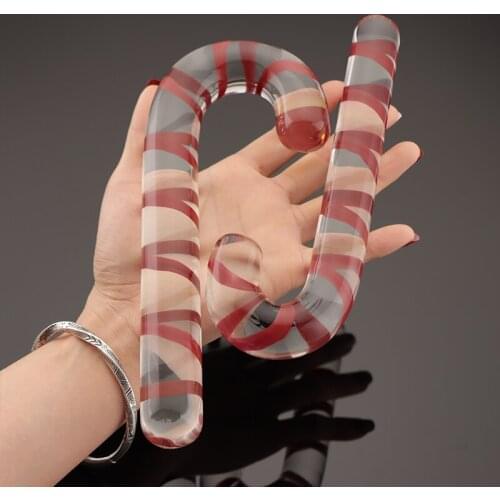 New Glass Crystal Dildo Anal Wand Candy Cane Anal Massager Anal Stimulation Female Masturbation Anal Butt Plug Adult Sex Toys