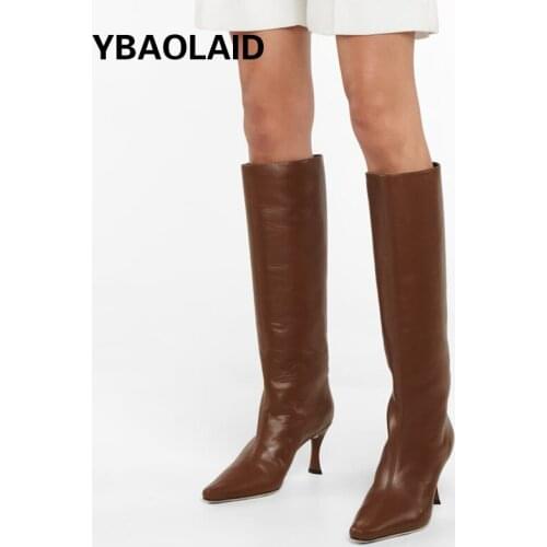 Pointed Casual Sleeve Stiletto High-heeled Knight Boots Autumn and Winter New Solid Color One-step High-tube Fashion Boots