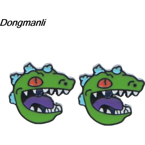P4191 Dongmanli Cute Monster Studs Earrings For Womens Enamel Earrings Party Jewelry Gifts Girls