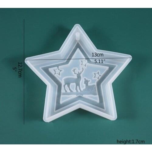 DIY Christmas Listed Pendant Casting Silicone Mould Crafts Decoration Jewelry Making ToolsCrystal Epoxy Resin Mold E56C