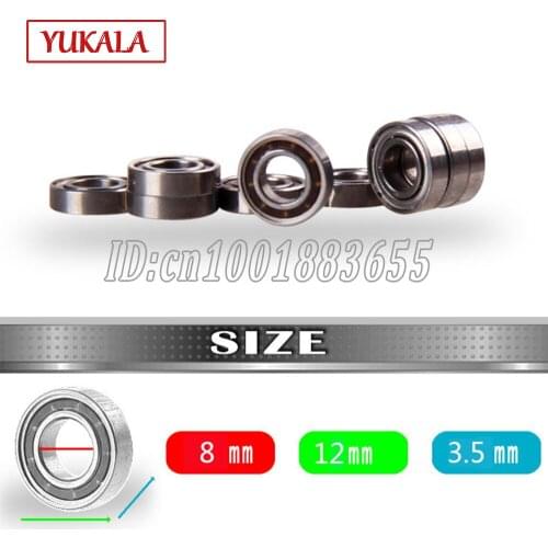 YUKALA 8*12*3.5 mm bearings ball 10pcs High quality Cheap promote Consumers for toy model / boat / aircraft / cars high quality