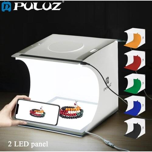 PULUZ 8.7 inch Portable Lightbox Photo Studio Box Tabletop Shooting Light Box Tent Photography Box Softbox Set for Items Display