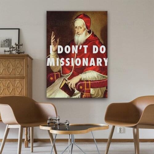 Portrait of pope pius v meme quote Painting wall Art Canvas for Living room home bedroom study dorm decoration prints