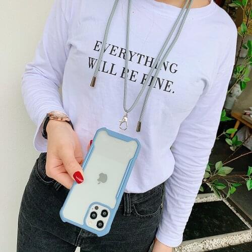 Heavy Duty Shockproof Phone Case for IPhone 12 11 Pro 12Pro Mini Max X XS XR with Same Lanyard Cover for IPhone 8 7 6 Plus Coque