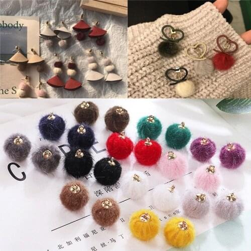 50pcs/Lot 16mm Wool Ball Diy Handmade Oil Enamel Charms Design for Jewelry Making Earring Bracelet or Necklace