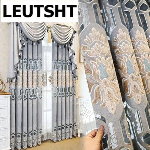 European Style Curtains for Living Dining Room Bedroom Valance Curtain High-end Window Luxury Atmospheric French Window Tulle