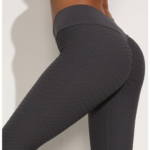 High Waist Sports Pants Nylon Seamless Diamond Shape Yoga Fitness Pants High Stretch Hip-lifting Fitness Leggings