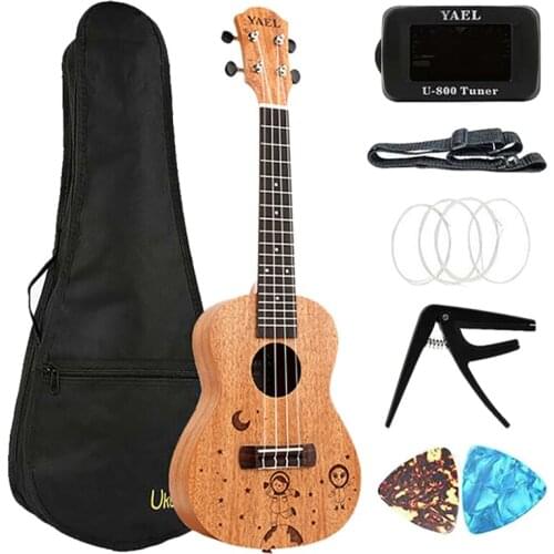 YAEL Concert Ukulele Professional 23 Inch Mahogany Ukelele for Adult Beginner Kid Ukele Bundle with Gig Bag String Pick Tuner