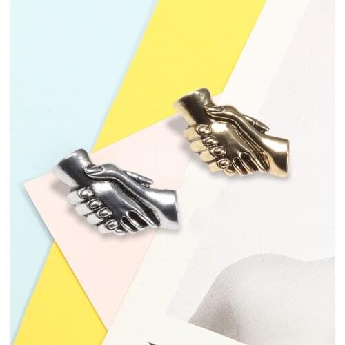 Vintage Metal Enamel Pin Custom Handshake Peace Brooches Accessories Backpack Jackets Denim Lapel Pins Badges Jewelry Men Gifts