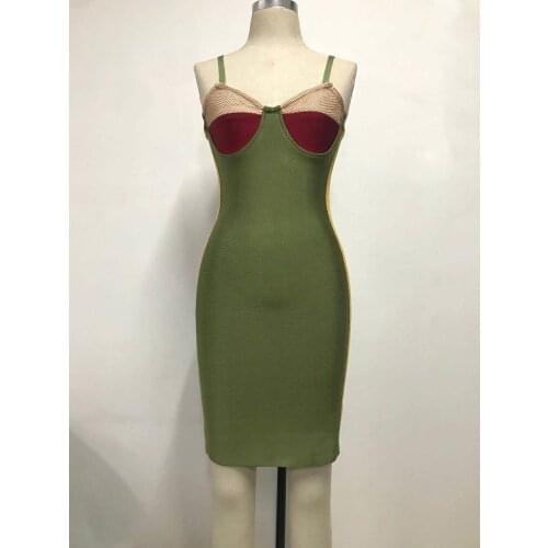 High Quality Bandage Dress Wholesale Sexy Spaghetti Straps Celebrity Women Night Party Dress Vintage Vestios Kim Style