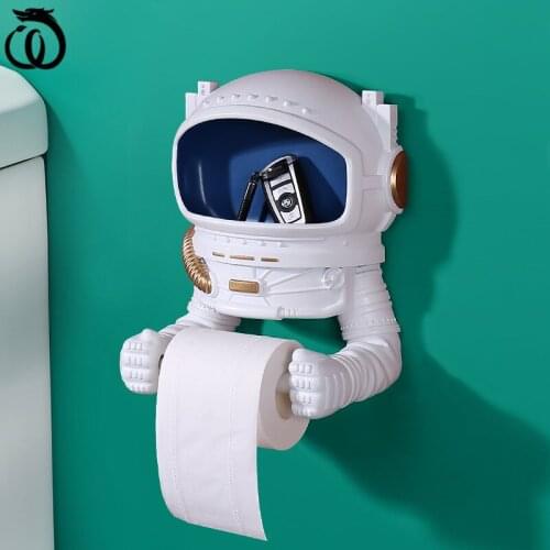 WU CHEN LONG Astronaut Wall Hanging Commodity Shelf Spaceman Key Porch Snack Storage Box Tissue Holder Resin Decoration R6048