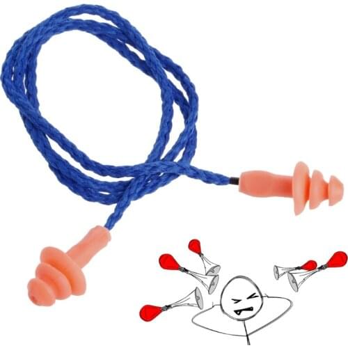 Soft Silicone Ear Plug Cotton String Hearing Protector Earplugs Noise Reduction A6HE