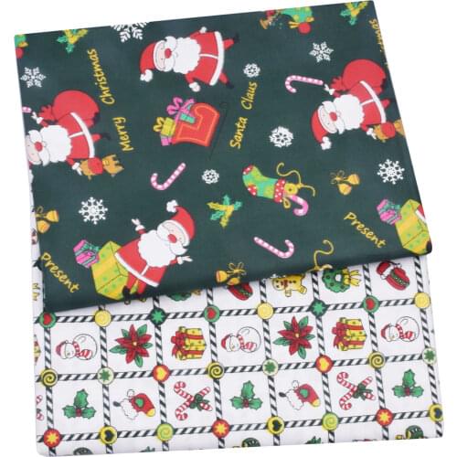 Green Christmas 100% Cotton Fabric For Kids, DIY Bedding Textile Fabric,Sewing Quilting Fat Quarters Material For Baby&Child