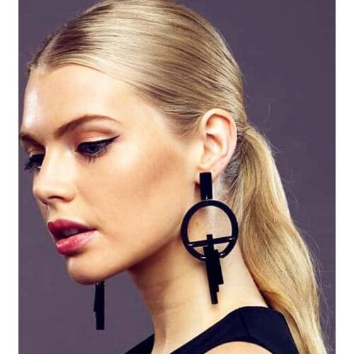 JURAN 2018 High Quality women earrings Creative classic acrylic tassel drop Earrings new design gift wholesale statement earring