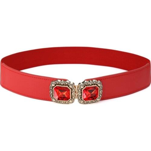 CATELLES one size Womens wide cummerbund decoration dress diamond elastic strap female one size