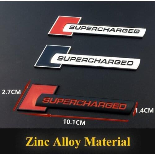 1 PCS 3D metal SUPERCHARGED car logo V8T V6T W12 emblem stickers badge Decals Car styling For LAND-ROVER Sport Dodge Jeep AUDI