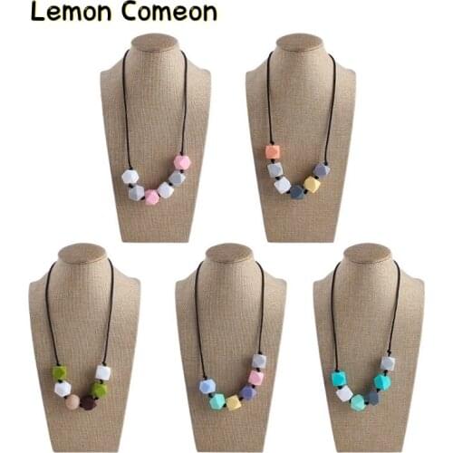 Lemon Comeon 1Pc Baby Teething Necklace Food Grade Silicone Beads Baby Teether For Kid Nurse Accessories Gifts Montessori Toys