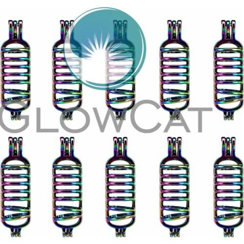 10x C551 Rainbow Gas Tank Geometry Beads Cage Jewelry Making Perfume Essential Oil Diffuser Pearl Cage Locket Pendant