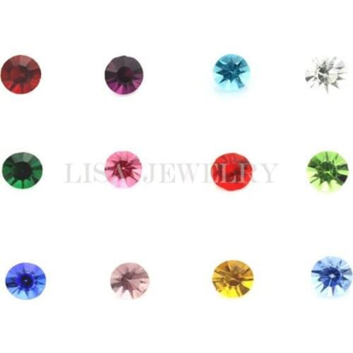 120pcs/lot 12 Colors 4mm Round Crystal Birthstone Floating Locket Charms For Glass Memory Locket