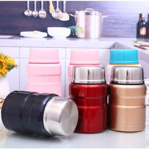 2020 New 304 Stainless Steel 500ml Vacuum Stewing Pot Insulation Lunch Box No Electricity Porridge Insulation Stew Pot Dropship