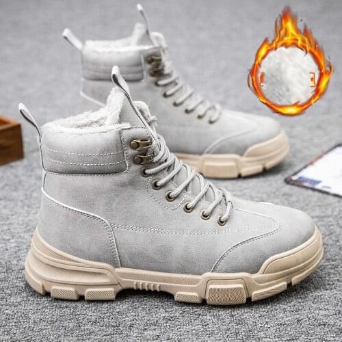2020 Super Warm Mens Winter Leather Men Waterproof Rubber Snow Boots Leisure Boots England Retro Shoes For Men R12-60