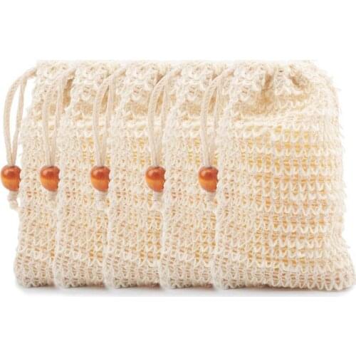 New Soap Bags for Shower 30 Pack Natural Ramie Soap Saver Pouch Homemade Soap Mesh Bag with Drawstring